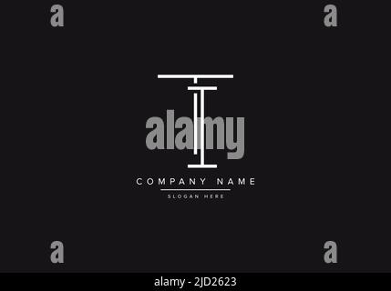 TI line art logo, abstract monogram letter logo vector illustration Stock Vector