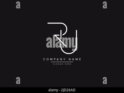RU line art logo, abstract monogram letter logo vector illustration Stock Vector