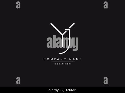 YJ line art logo, abstract monogram letter logo vector illustration Stock Vector