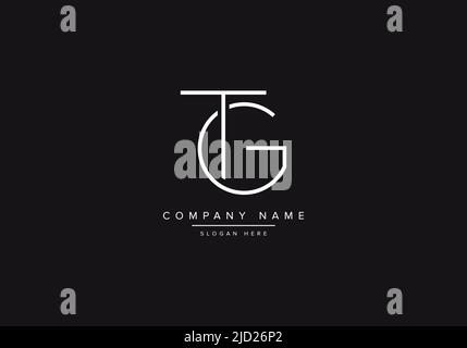 TG line art logo, abstract monogram letter logo vector illustration Stock Vector