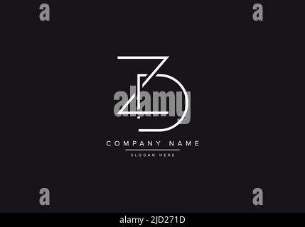 ZD line art logo, abstract monogram letter logo vector illustration Stock Vector