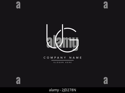 UG line art logo, abstract monogram letter logo vector illustration Stock Vector