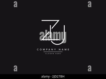ZU line art logo, abstract monogram letter logo vector illustration Stock Vector