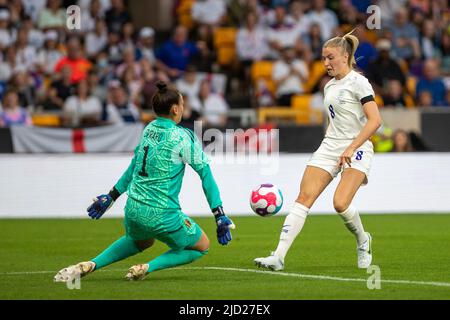 Thursday, 16th June 2022. Leah Williamson. England vs Belgium. International Friendly at Molineux Stadium (Wolverhampton, UK). Stock Photo