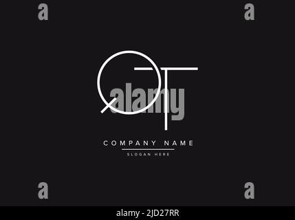 Alphabet letter icon logo QT Stock Vector