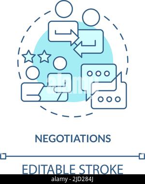 Negotiations turquoise concept icon Stock Vector
