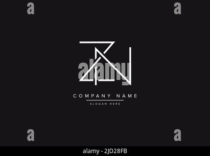 Alphabet letter icon logo ZN Stock Vector