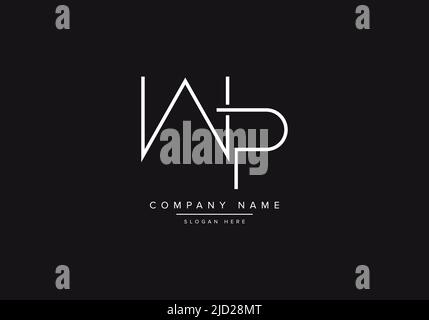 Alphabet letter icon logo WP Stock Vector