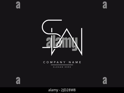 Alphabet letter icon logo SW Stock Vector
