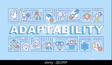 Adaptability word concepts blue banner Stock Vector