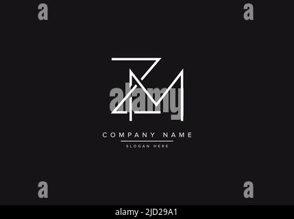 Alphabet letter icon logo ZM Stock Vector