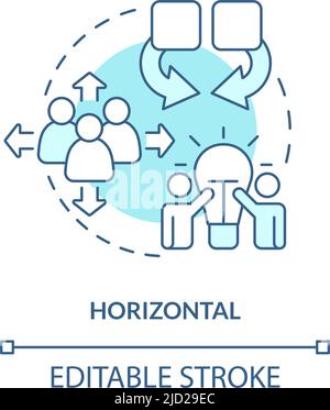 Horizontal business merger turquoise concept icon Stock Vector
