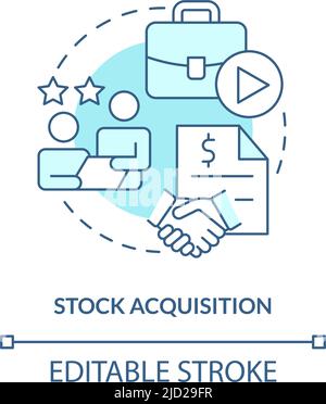 Stock acquisition turquoise concept icon Stock Vector
