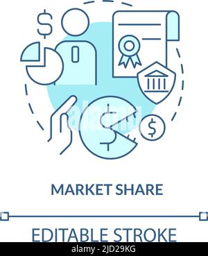 Market share turquoise concept icon Stock Vector