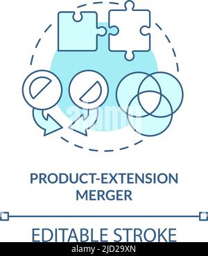 Product extension business merger turquoise concept icon Stock Vector