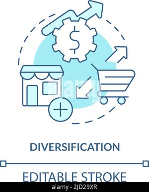 Diversification turquoise concept icon Stock Vector