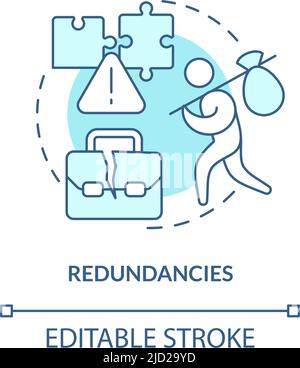 Redundancies turquoise concept icon Stock Vector