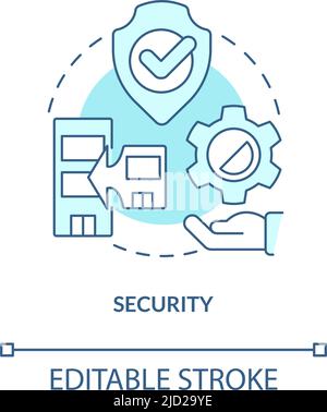 Security turquoise concept icon Stock Vector