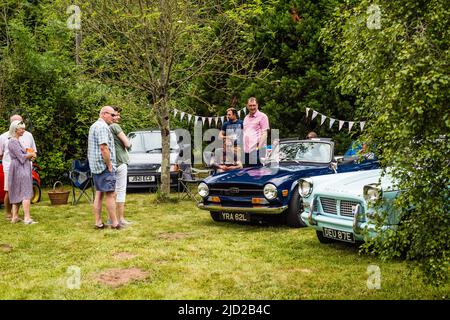 Vintage Car Display at East Budleigh Village Scarecrow Festival.