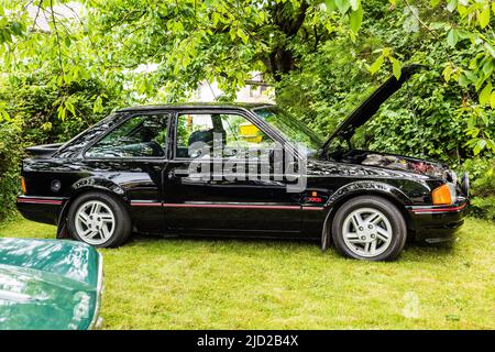 Vintage Car Display at East Budleigh Village Scarecrow Festival.  Ford Escort XR3