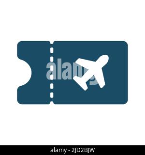 High quality dark blue flat flying ticket icon. Pictogram, icon set, illustration. Useful for web site, banner, greeting cards, apps and social media Stock Photo