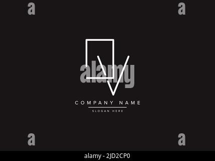 Alphabet letter icon logo DV Stock Vector