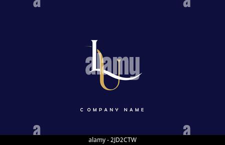 LU, UL Abstract Letters Logo Monogram Stock Vector