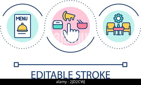 Creating menu and interior design loop concept icon Stock Vector