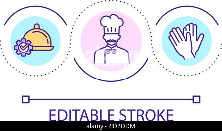 Professional chef loop concept icon Stock Vector