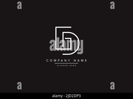GD logo design vector illustration template. Stock Vector