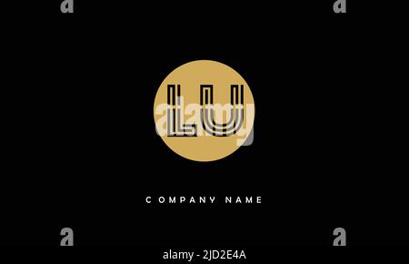 LU, UL Abstract Letters Logo Monogram Stock Vector