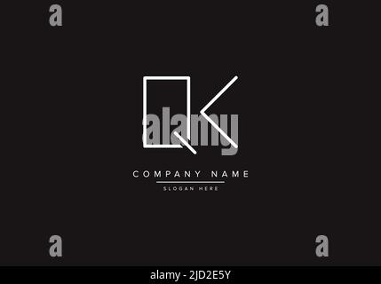 QK logo design vector illustration template. Stock Vector