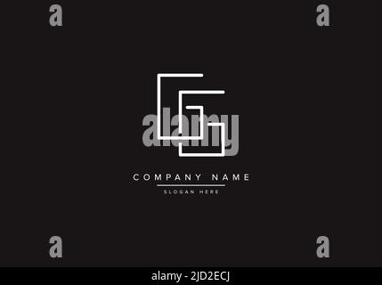 GG logo design vector illustration template. Stock Vector