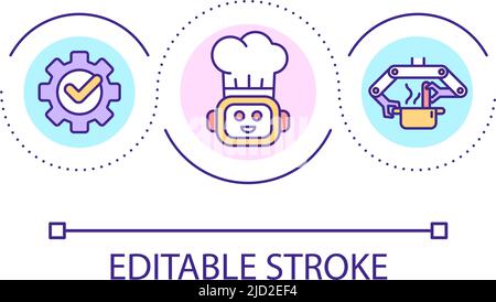 Cooking robot loop concept icon Stock Vector