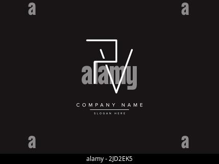 PV logo design vector illustration template. Stock Vector