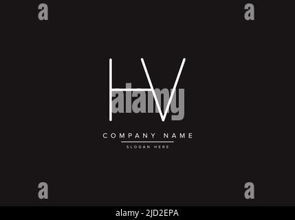 HV logo design vector illustration template. Stock Vector