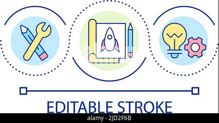 Creation process loop concept icon Stock Vector