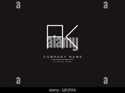 AK logo design vector illustration template. Stock Vector