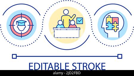 Focusing on learning vector thin line stroke icon. Focusing on learning ...