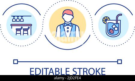 Bartender job loop concept icon Stock Vector
