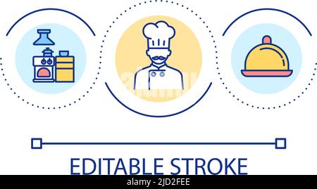 Head chef job loop concept icon Stock Vector