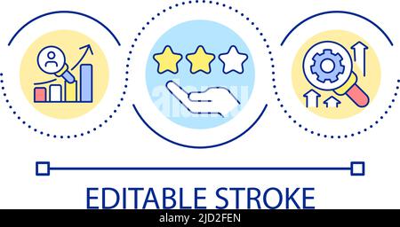 Evaluation of studying progress loop concept icon Stock Vector