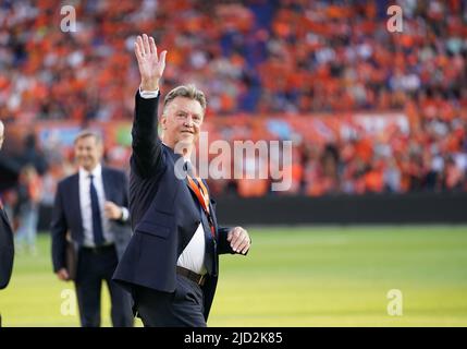 Coach Louis van Gaal of the Netherlands during the UEFA Nations League, League A, Group 4 match between Netherlands and Wales on June 11, 2022 at Feijenoord De Kuip Stadium in Rotterdam, Netherlands Photo by SCS/Soenar Chamid/AFLO (HOLLAND OUT) Stock Photo