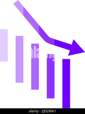 Decreasing bar. Purple gradient. Editable vector. Stock Vector
