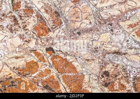 White patterned natural of brown marble texture for design. Abstract background. Marbled surface tiles, tracery weave pattern, ceramic wall Stock Photo