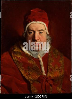 Pope Benedict XIV portrait by Pierre Hubert Subleyras in  1746 -  Benedictus PP. XIV - Prospero Lorenzo Lambertini (1675–1758) - Pope from 17 August 1740 to his death in 1758 Stock Photo