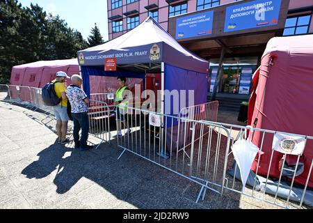 Prague, Czech Republic. 17th June, 2022. Closed regional assistance centre for Ukrainian refugees in Prague, Czech Republic, pictured on June 17, 2022. Credit: Michal Kamaryt/CTK Photo/Alamy Live News Stock Photo