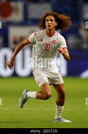 Hannibal Mejbri (TUN), JUNE 14, 2022 - Football/ Soccer : KIRIN Cup Soccer 2022 between Japan 0-3 Tunisia at Panasonic Stadium Suita in Osaka, Japan. (Photo by AFLO) Stock Photo