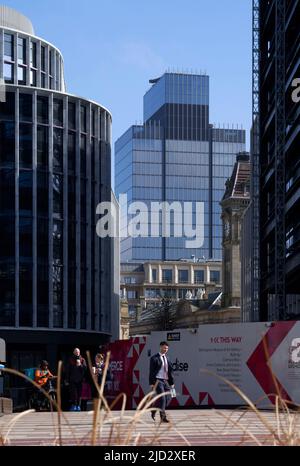 Distant View. 103 Colmore Row, Birmingham, United Kingdom. Architect: Doone Silver Kerr, 2022. Stock Photo