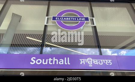 Elizabeth Line in London - LONDON, UK - JUNE 9, 2022 Stock Photo